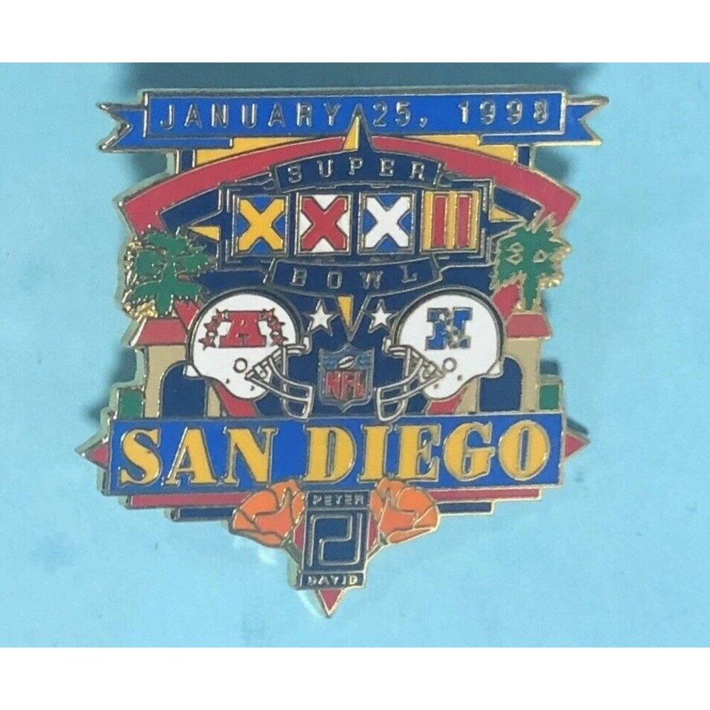 1998 NFL Super Bowl XXXII ,Denver Broncos v GB Packers ,San Diego Super Bowl Pin